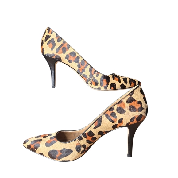 BCBG Womens GAMINKH-X Cow Hair Cheetah Print Stiletto Heels Natural Size 8.5 - Picture 3 of 11